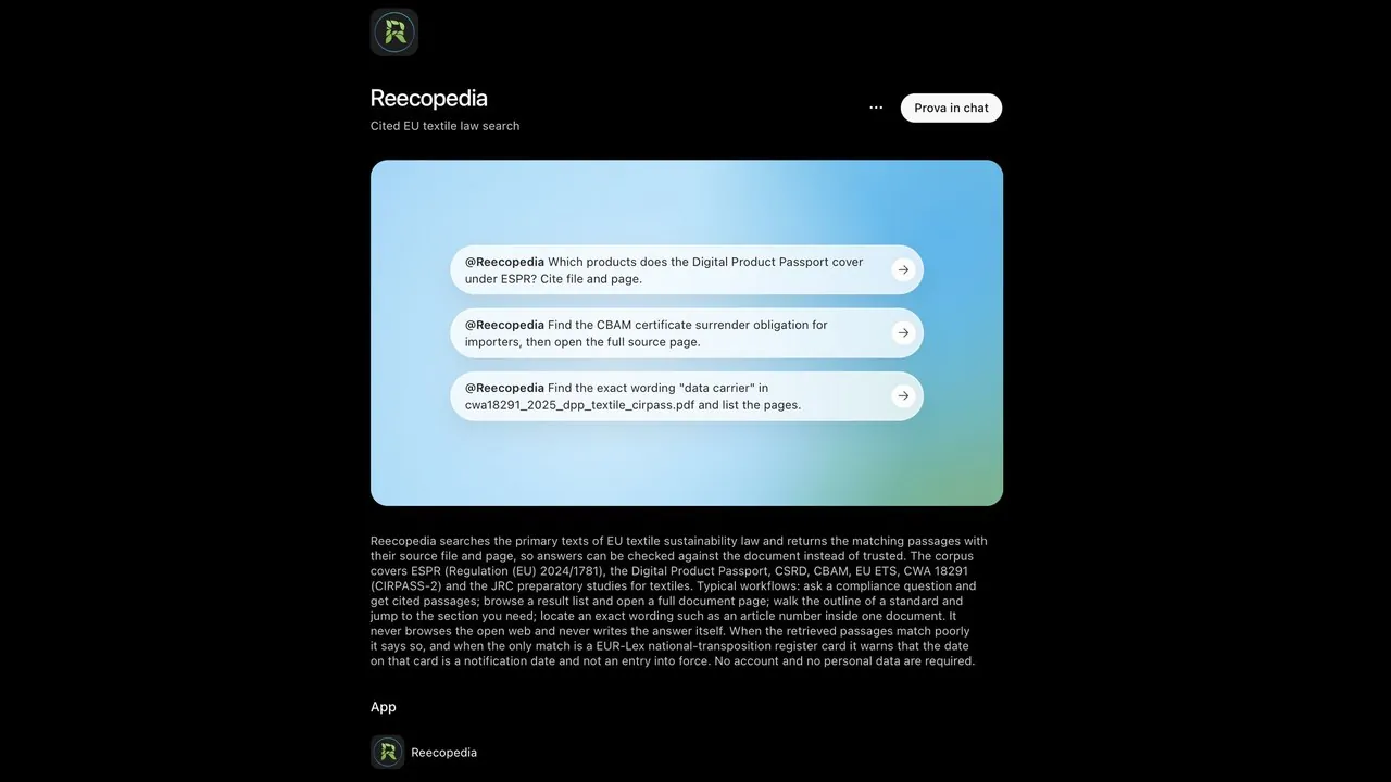 本日、ReecopediaはOpenAIエコシステムに正式に掲載されました